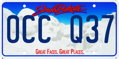 SD license plate 0CCQ37