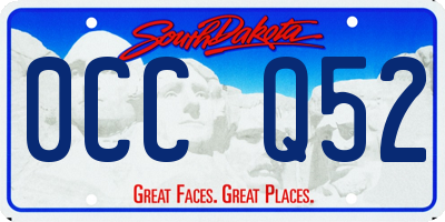 SD license plate 0CCQ52