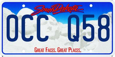 SD license plate 0CCQ58