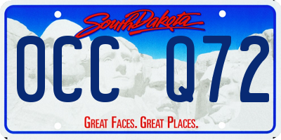 SD license plate 0CCQ72