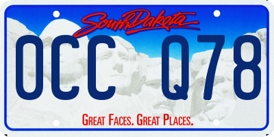 SD license plate 0CCQ78
