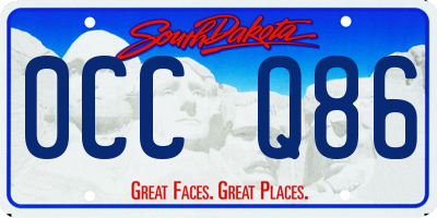 SD license plate 0CCQ86