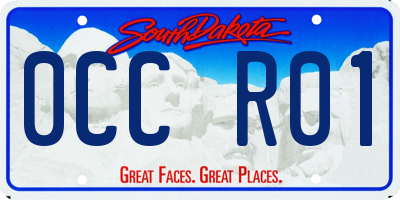 SD license plate 0CCR01