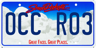 SD license plate 0CCR03