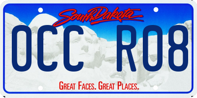 SD license plate 0CCR08