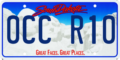 SD license plate 0CCR10