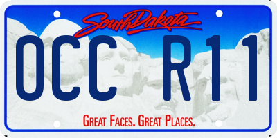 SD license plate 0CCR11