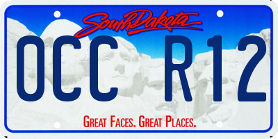 SD license plate 0CCR12