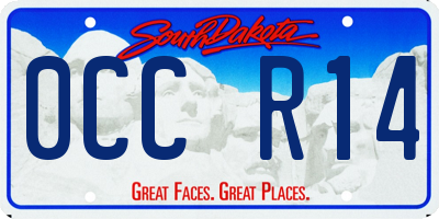 SD license plate 0CCR14