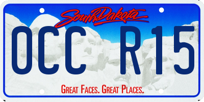 SD license plate 0CCR15