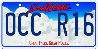 SD license plate 0CCR16