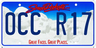 SD license plate 0CCR17