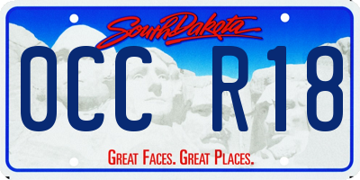 SD license plate 0CCR18