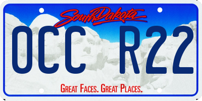 SD license plate 0CCR22