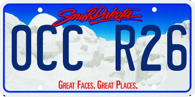 SD license plate 0CCR26