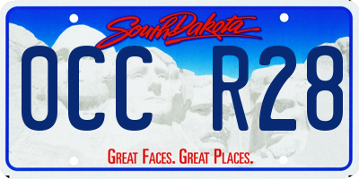SD license plate 0CCR28