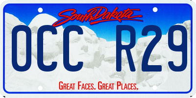 SD license plate 0CCR29