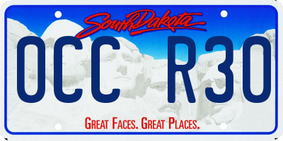 SD license plate 0CCR30
