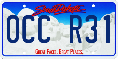 SD license plate 0CCR31