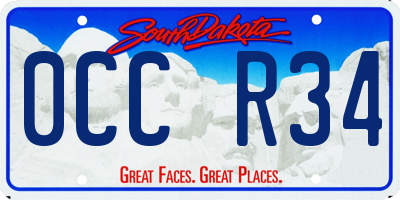 SD license plate 0CCR34
