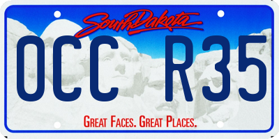 SD license plate 0CCR35
