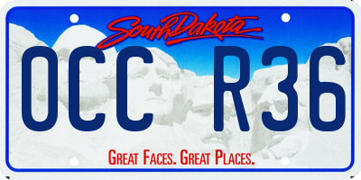 SD license plate 0CCR36