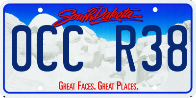 SD license plate 0CCR38