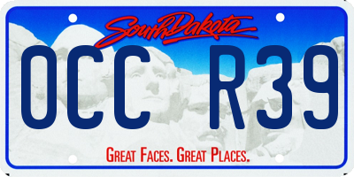 SD license plate 0CCR39