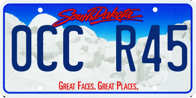SD license plate 0CCR45