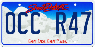 SD license plate 0CCR47