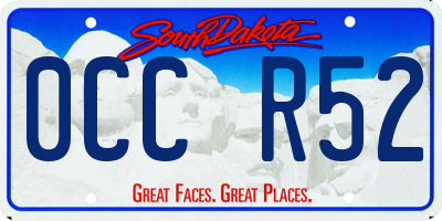 SD license plate 0CCR52