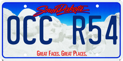 SD license plate 0CCR54
