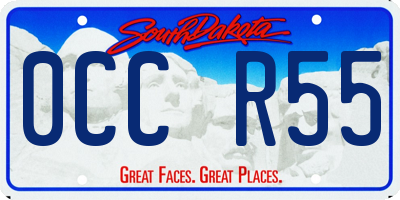 SD license plate 0CCR55
