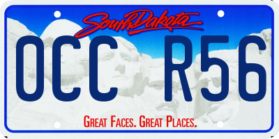 SD license plate 0CCR56