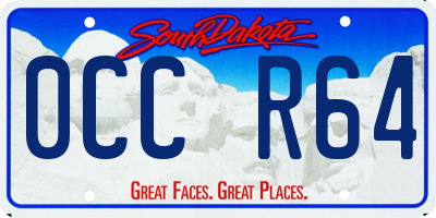 SD license plate 0CCR64