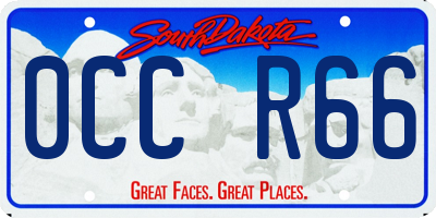 SD license plate 0CCR66