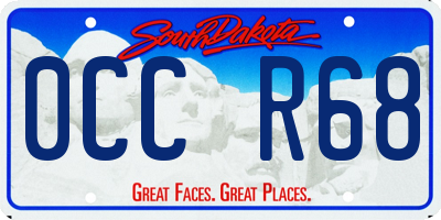 SD license plate 0CCR68