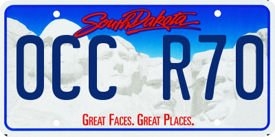 SD license plate 0CCR70