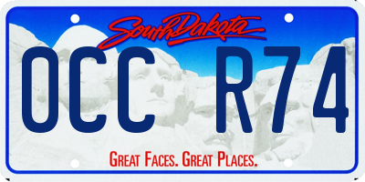SD license plate 0CCR74