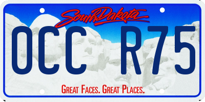 SD license plate 0CCR75