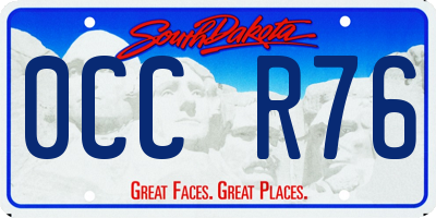 SD license plate 0CCR76
