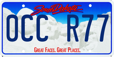 SD license plate 0CCR77