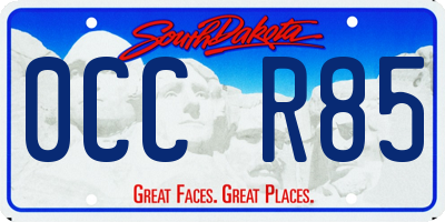 SD license plate 0CCR85