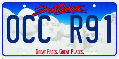 SD license plate 0CCR91