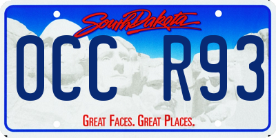 SD license plate 0CCR93