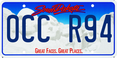 SD license plate 0CCR94
