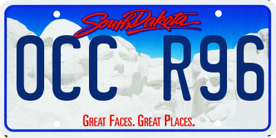 SD license plate 0CCR96