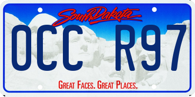 SD license plate 0CCR97