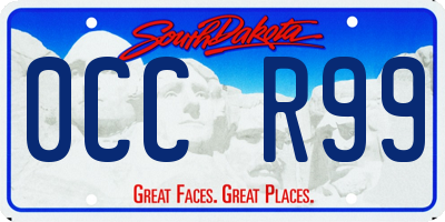SD license plate 0CCR99