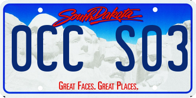 SD license plate 0CCS03
